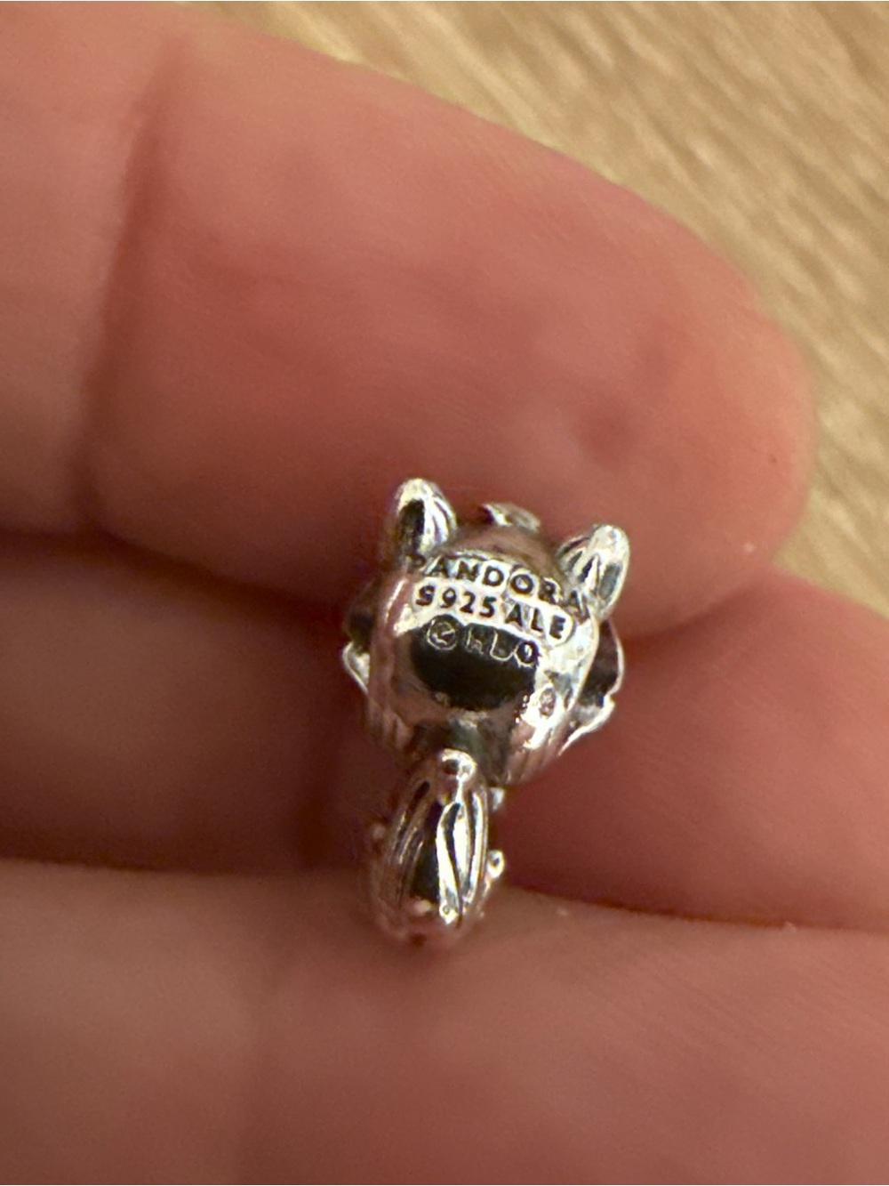 Pandora Silver Cat Charm with Dark Eye Accents - Picture 4 of 5